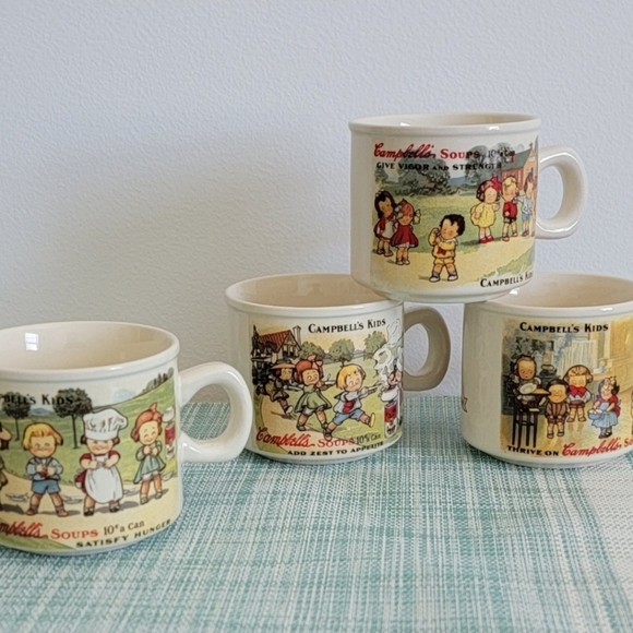Campbell's Kids Mugs set of 4 Westwood PRE-OWENED soup coffee tea cups - Picture 1 of 16